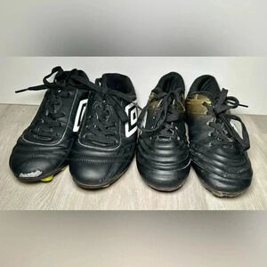 Runic Soccer‎ Futbol Cleats Size 1.5 Youth Black Gold Unisex Low Top Lace Up